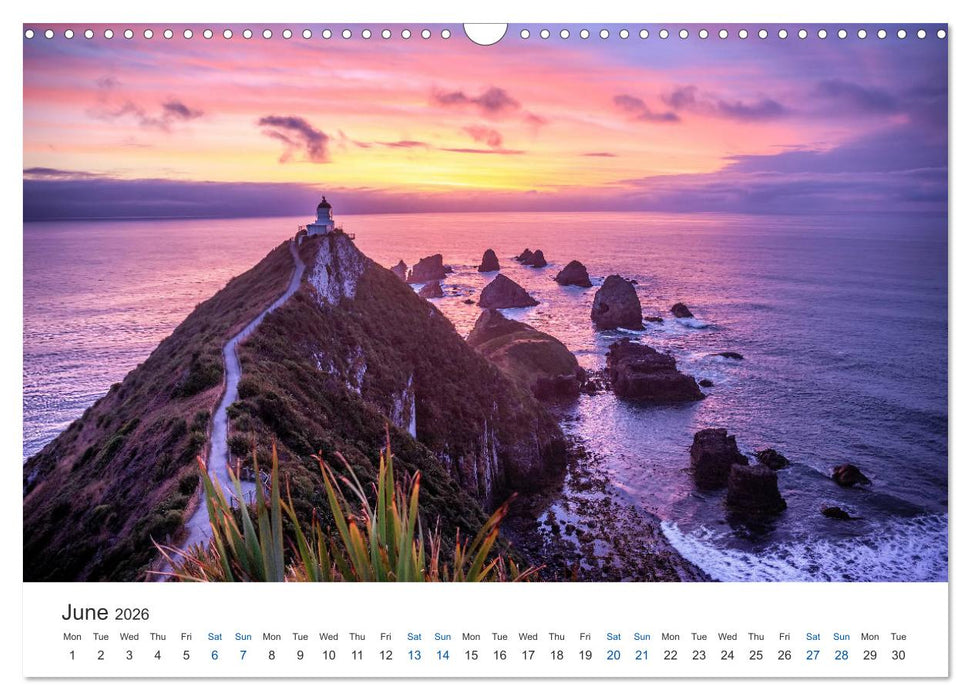 Lighthouses of New Zealand (CALVENDO Monthly Calendar 2026)