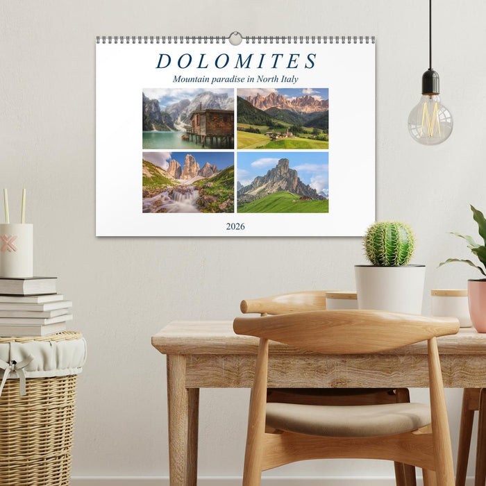 Dolomites, mountain paradise in North Italy (CALVENDO Monthly Calendar 2026)