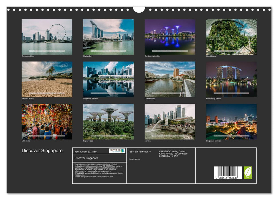 Discover Singapore (CALVENDO Monthly Calendar 2026)