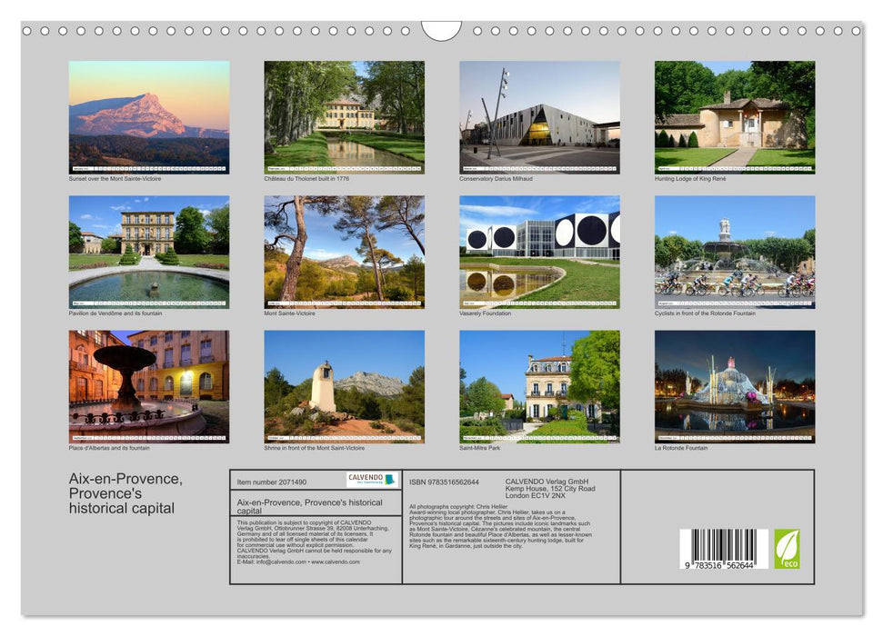 Aix-en-Provence, Provence's historical capital (CALVENDO Monthly Calendar 2026)