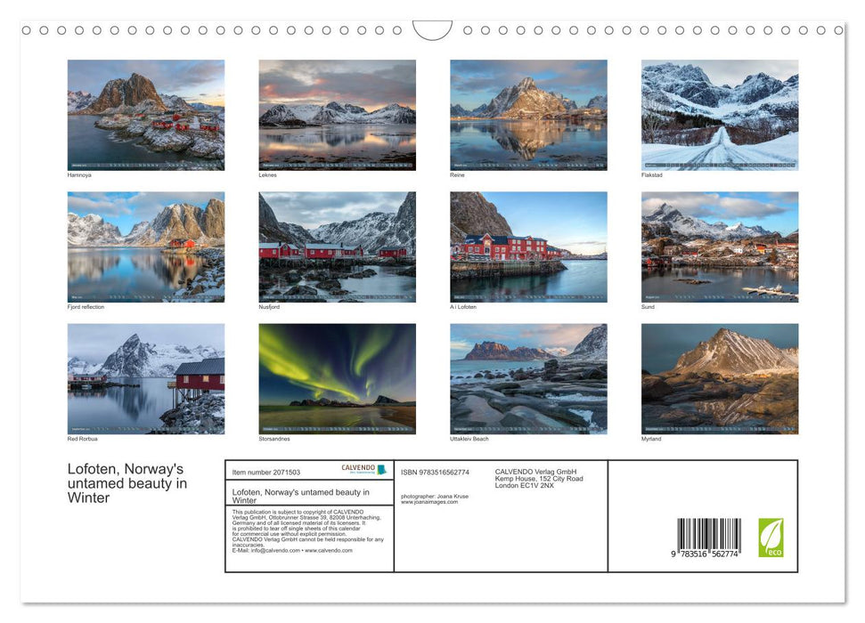 Lofoten, Norway's untamed beauty in Winter (CALVENDO Monthly Calendar 2026)