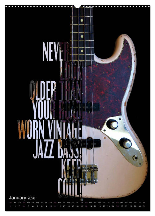 Rock Guitar Beauties (CALVENDO Premium-Calendar 2026)