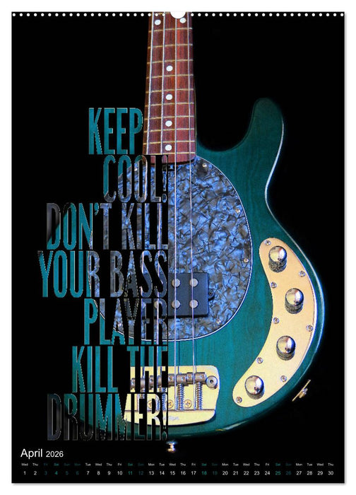 Rock Guitar Beauties (CALVENDO Premium-Calendar 2026)