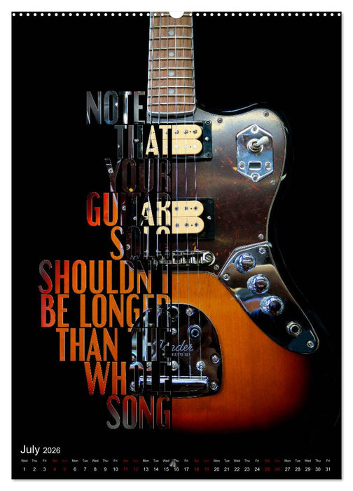 Rock Guitar Beauties (CALVENDO Premium-Calendar 2026)
