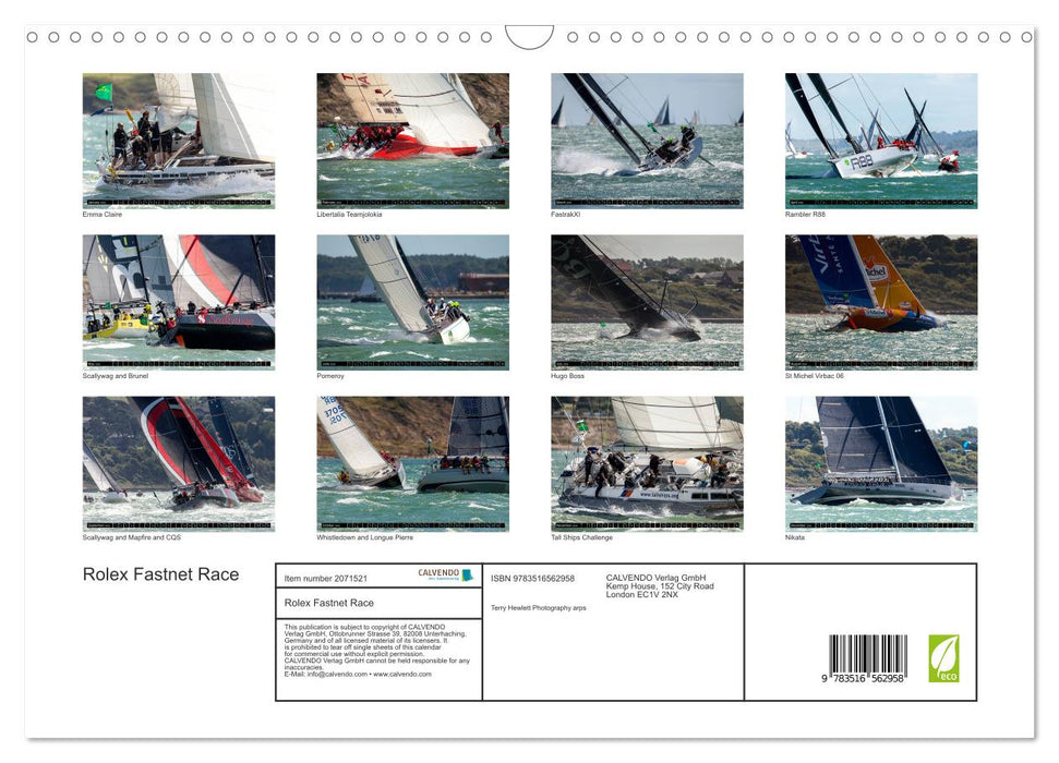 Rolex Fastnet Race (CALVENDO Monthly Calendar 2026)