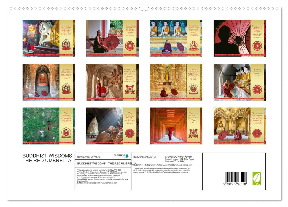 BUDDHIST WISDOMS - THE RED UMBRELLA (CALVENDO Premium-Calendar 2026)