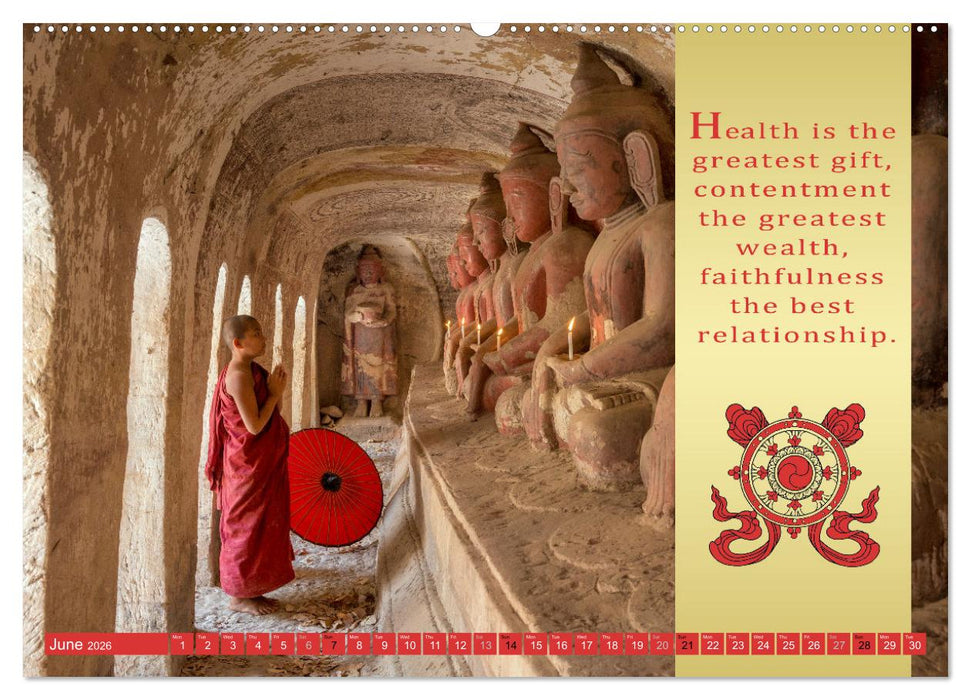 BUDDHIST WISDOMS - THE RED UMBRELLA (CALVENDO Premium-Calendar 2026)