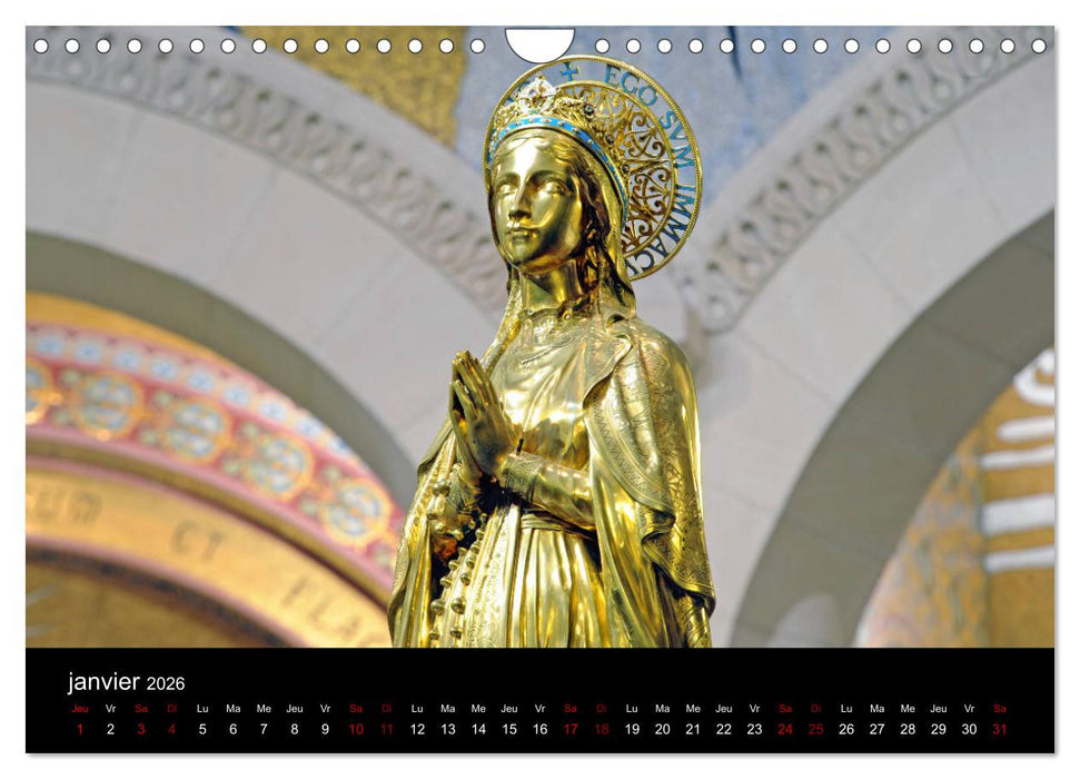 Un jour Lourdes (CALVENDO Calendrier mensuel 2026)