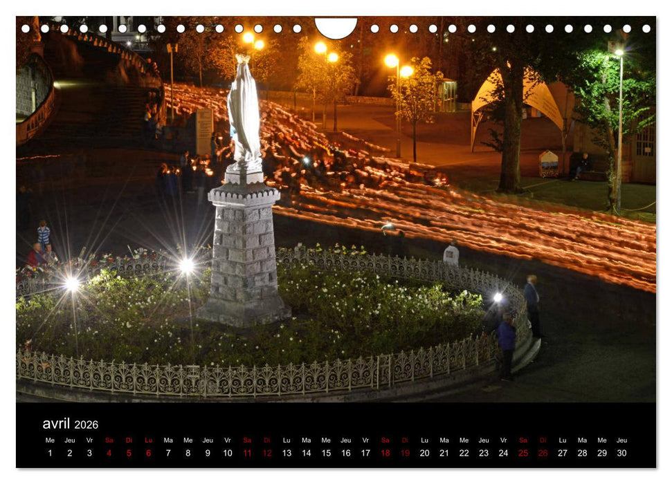 Un jour Lourdes (CALVENDO Calendrier mensuel 2026)