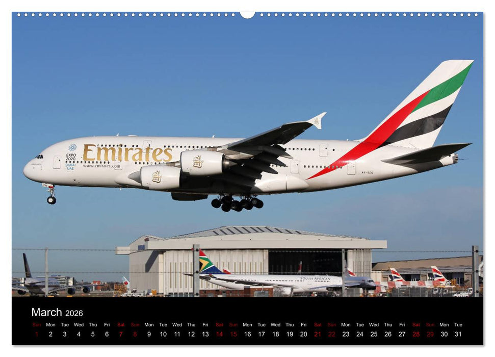 A380 SuperJumbo (CALVENDO Premium-Calendar 2026)