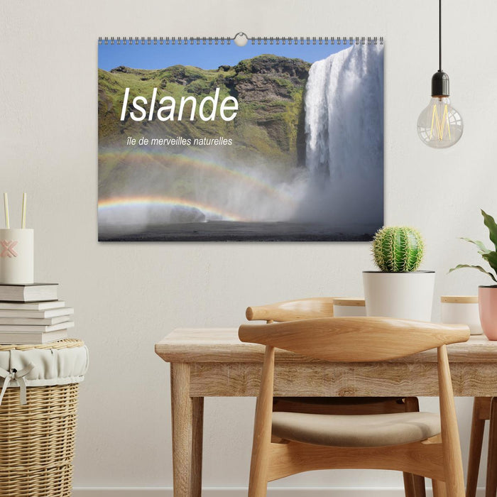 Islande île de merveilles naturelles (CALVENDO Calendrier mensuel 2026)