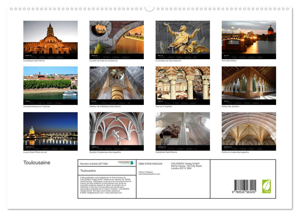 Toulousaine (CALVENDO Calendrier supérieur 2026)