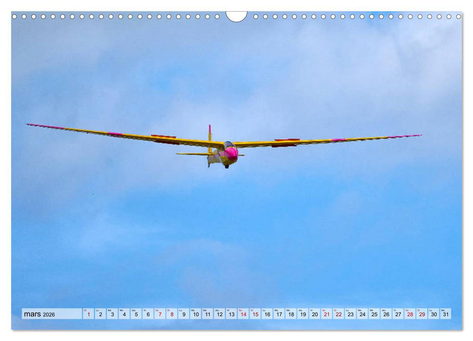 Voler en silence - la passion du vol à voile (CALVENDO Calendrier mensuel 2026)