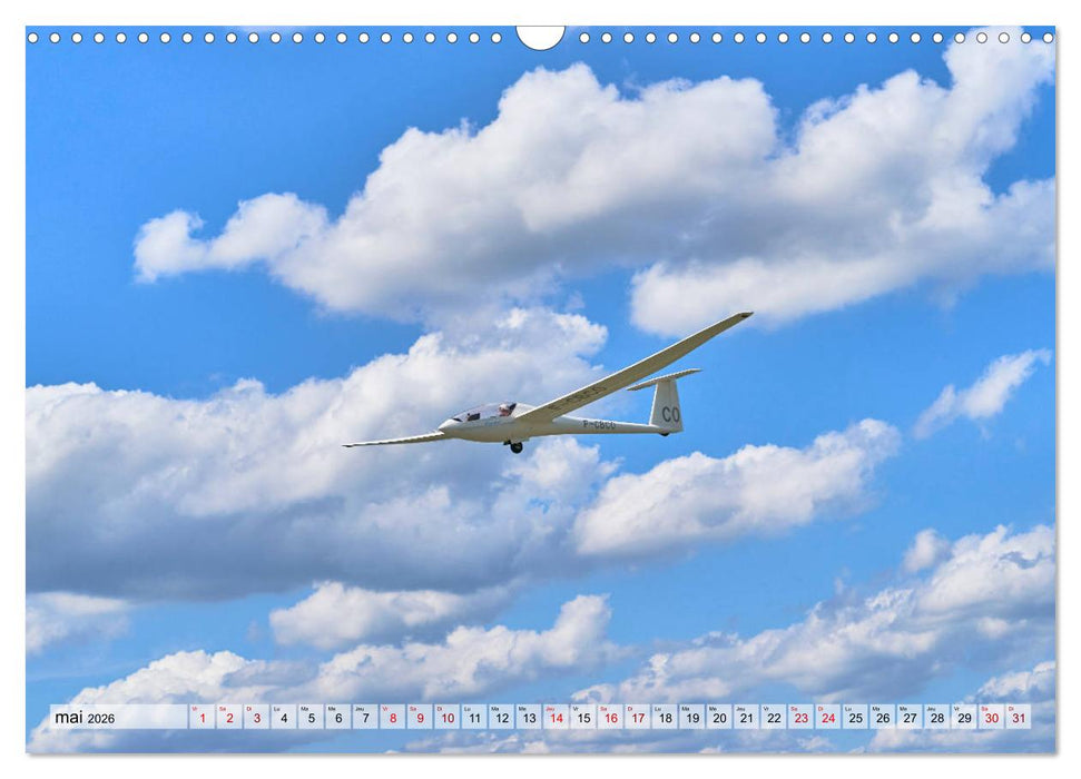 Voler en silence - la passion du vol à voile (CALVENDO Calendrier mensuel 2026)
