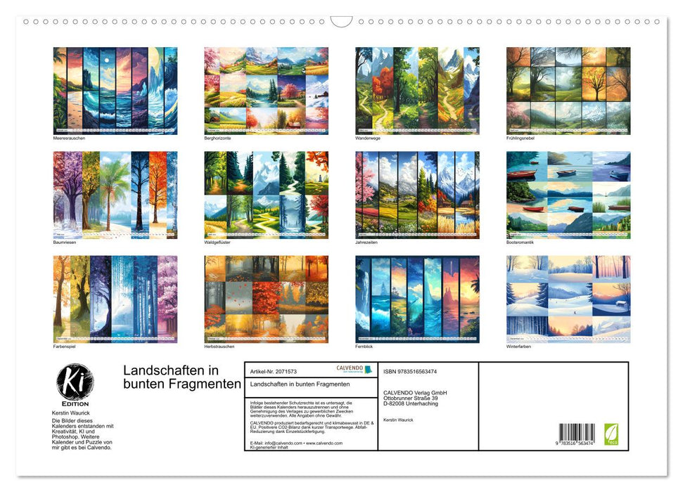 Landschaften in bunten Fragmenten (CALVENDO Wandkalender 2026)