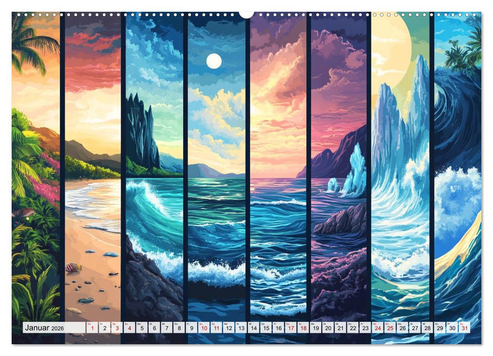 Landschaften in bunten Fragmenten (CALVENDO Wandkalender 2026)