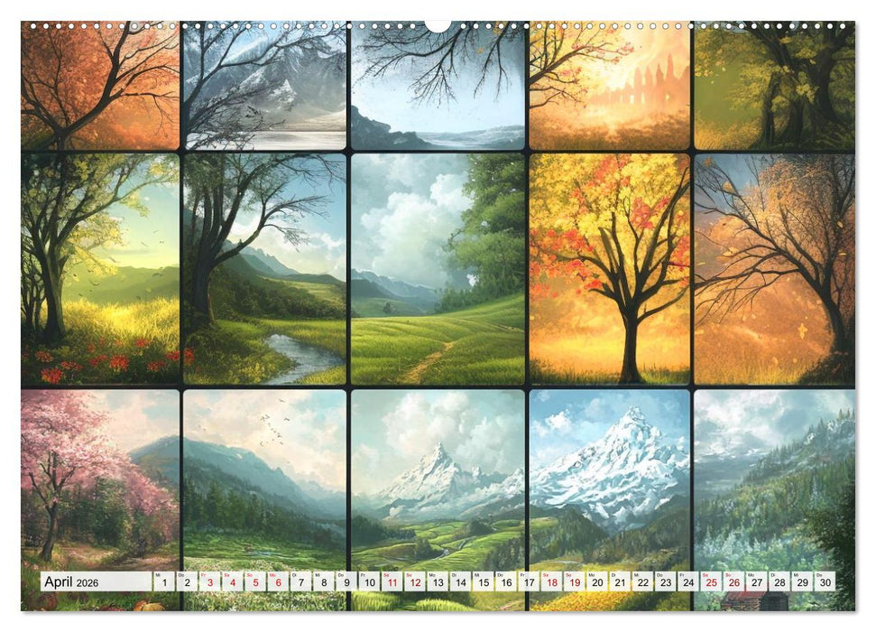 Landschaften in bunten Fragmenten (CALVENDO Wandkalender 2026)