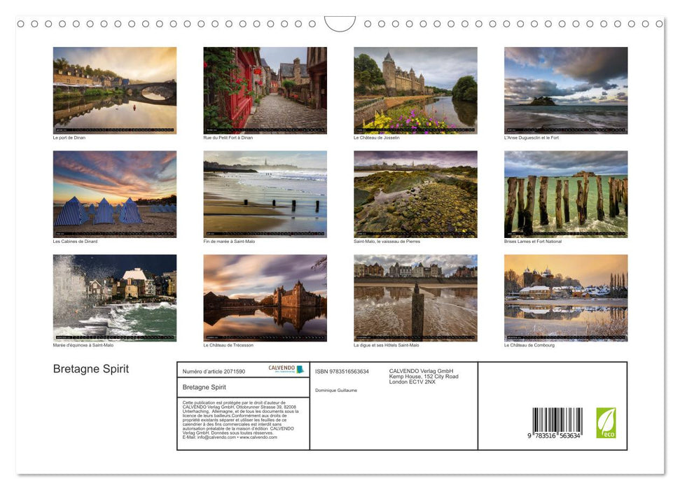 Bretagne Spirit (CALVENDO Calendrier mensuel 2026)
