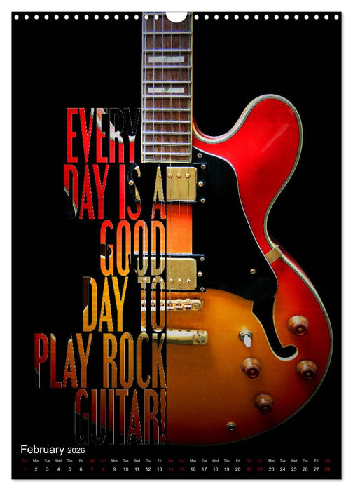Rock Guitar Beauties (CALVENDO Monthly Calendar 2026)