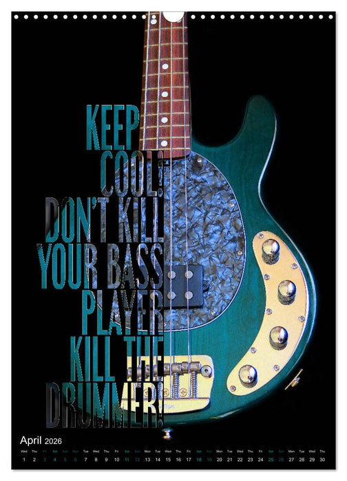 Rock Guitar Beauties (CALVENDO Monthly Calendar 2026)