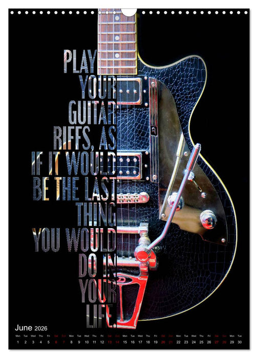 Rock Guitar Beauties (CALVENDO Monthly Calendar 2026)