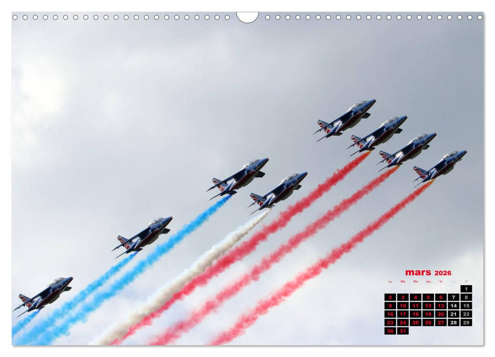 Les ailes françaises (CALVENDO Calendrier mensuel 2026)