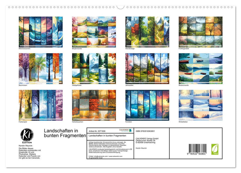 Landschaften in bunten Fragmenten (CALVENDO Premium Wandkalender 2026)