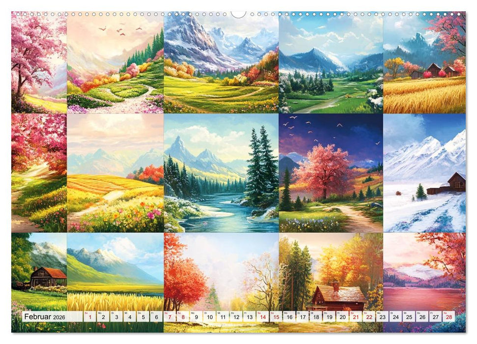 Landschaften in bunten Fragmenten (CALVENDO Premium Wandkalender 2026)