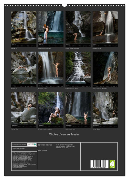 Chutes d'eau au Tessin (CALVENDO Calendrier supérieur 2026)