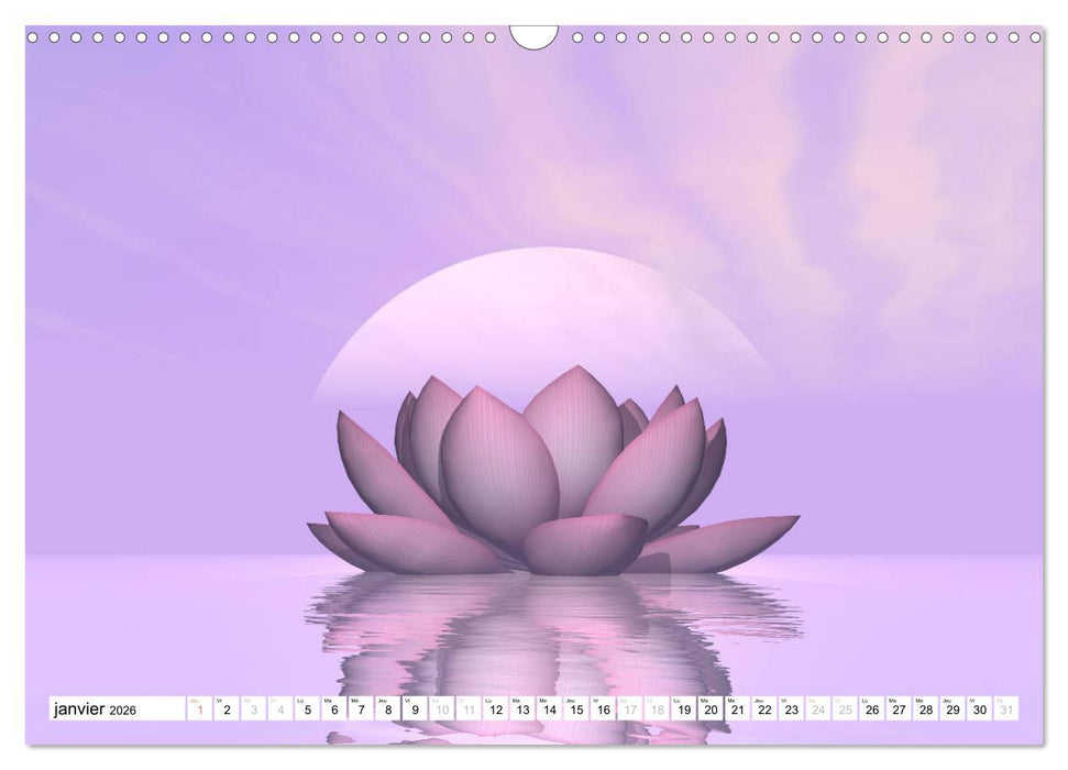 LOTUS MÉDITATIFS (CALVENDO Calendrier mensuel 2026)