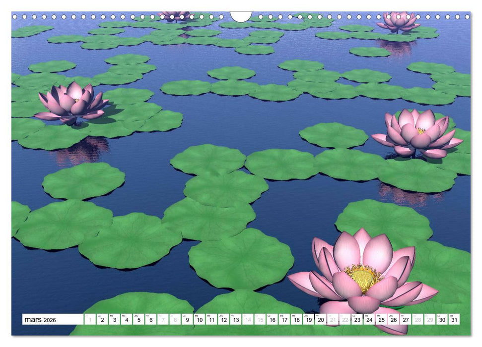 LOTUS MÉDITATIFS (CALVENDO Calendrier mensuel 2026)