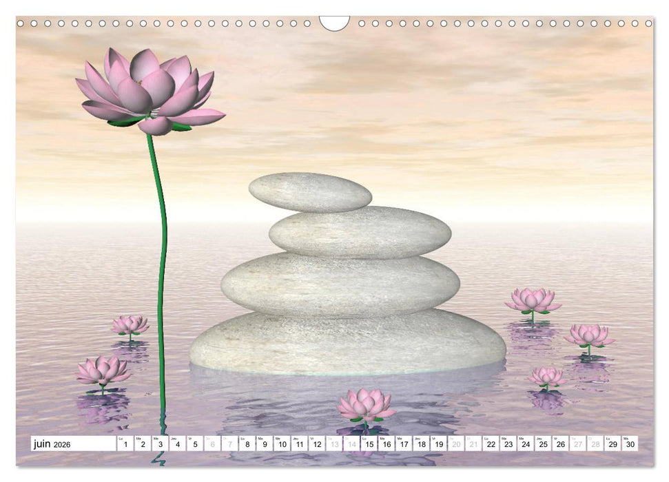 LOTUS MÉDITATIFS (CALVENDO Calendrier mensuel 2026)