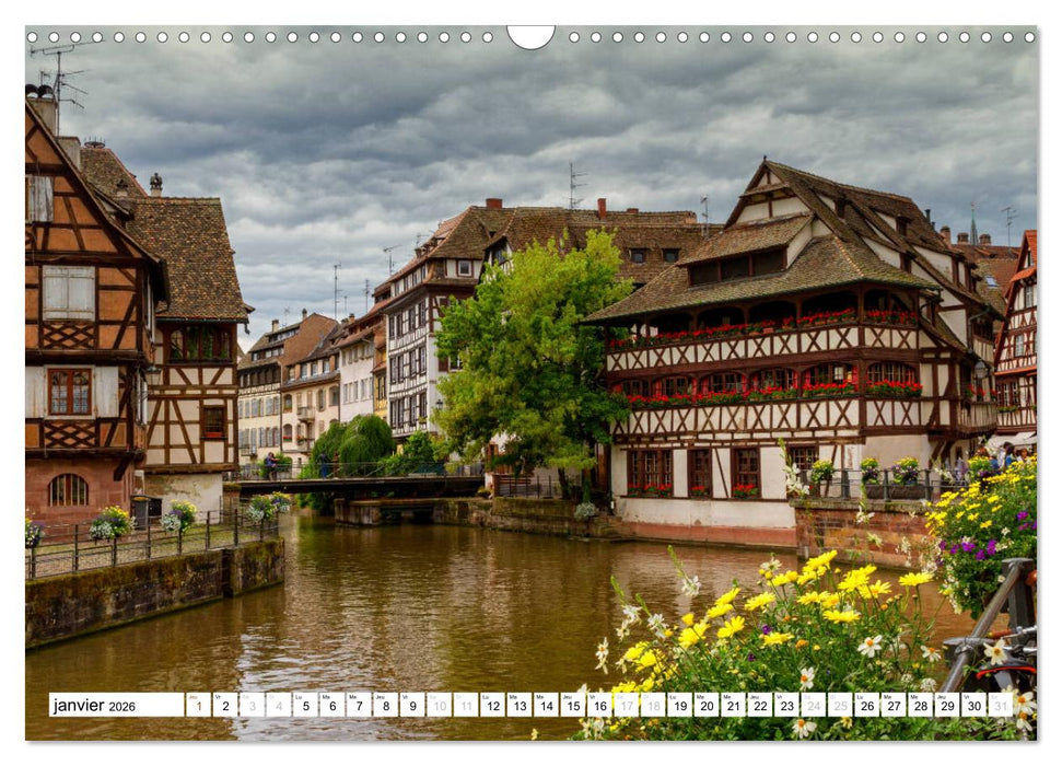Alsace, magnifiques colombages (CALVENDO Calendrier mensuel 2026)