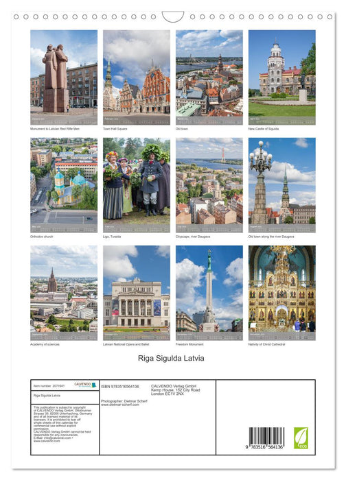 Riga Sigulda Latvia (CALVENDO Monthly Calendar 2026)