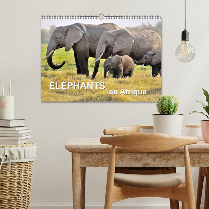 Éléphants en Afrique (CALVENDO Calendrier mensuel 2026)