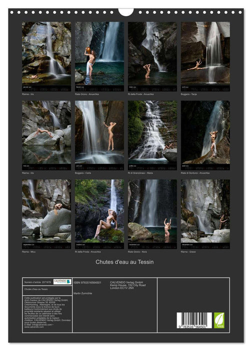 Chutes d'eau au Tessin (CALVENDO Calendrier mensuel 2026)