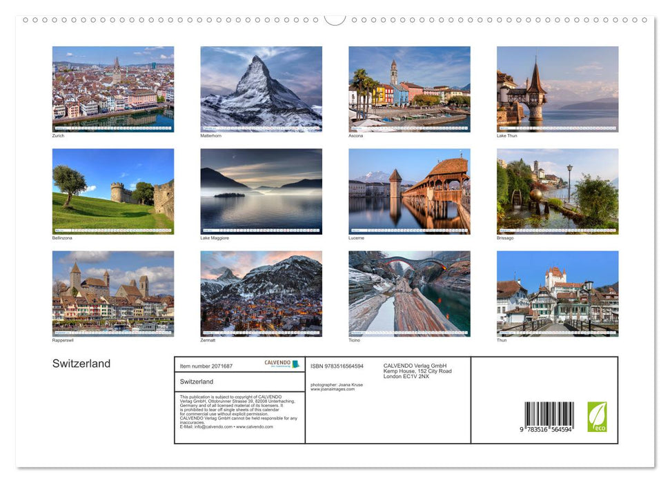 Switzerland (CALVENDO Premium-Calendar 2026)