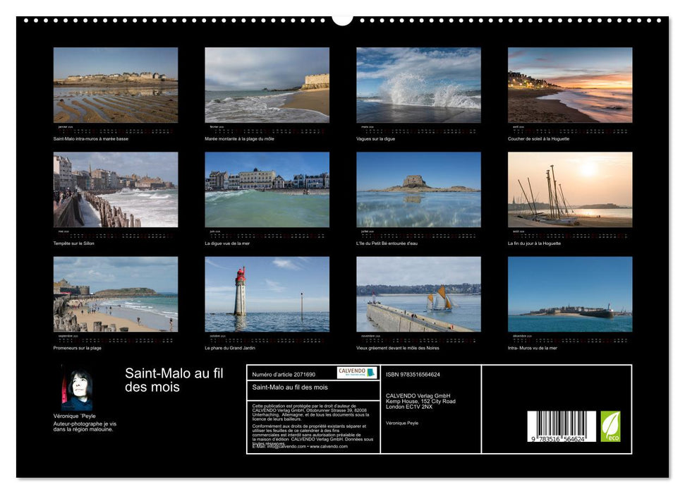 Saint-Malo au fil des mois (CALVENDO Calendrier supérieur 2026)