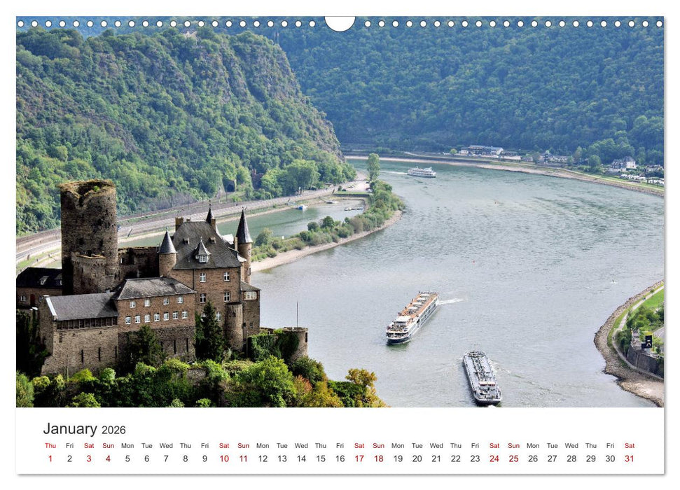 Rhine Valley and Castles (CALVENDO Monthly Calendar 2026)