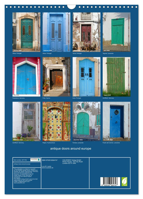 antique doors around europe (CALVENDO Monthly Calendar 2026)