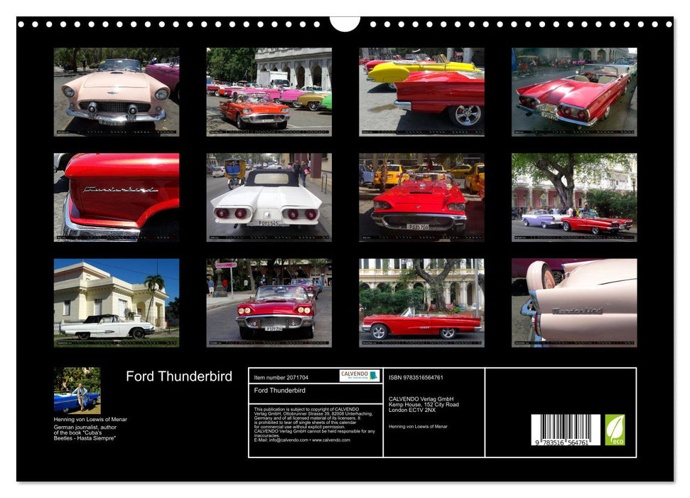 Ford Thunderbird (CALVENDO Monthly Calendar 2026)