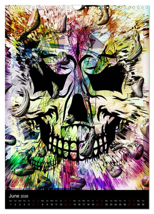 Skulls by Nico Bielow (CALVENDO Monthly Calendar 2026)