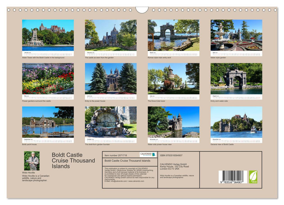 Boldt Castle Cruise Thousand Islands (CALVENDO Monthly Calendar 2026)