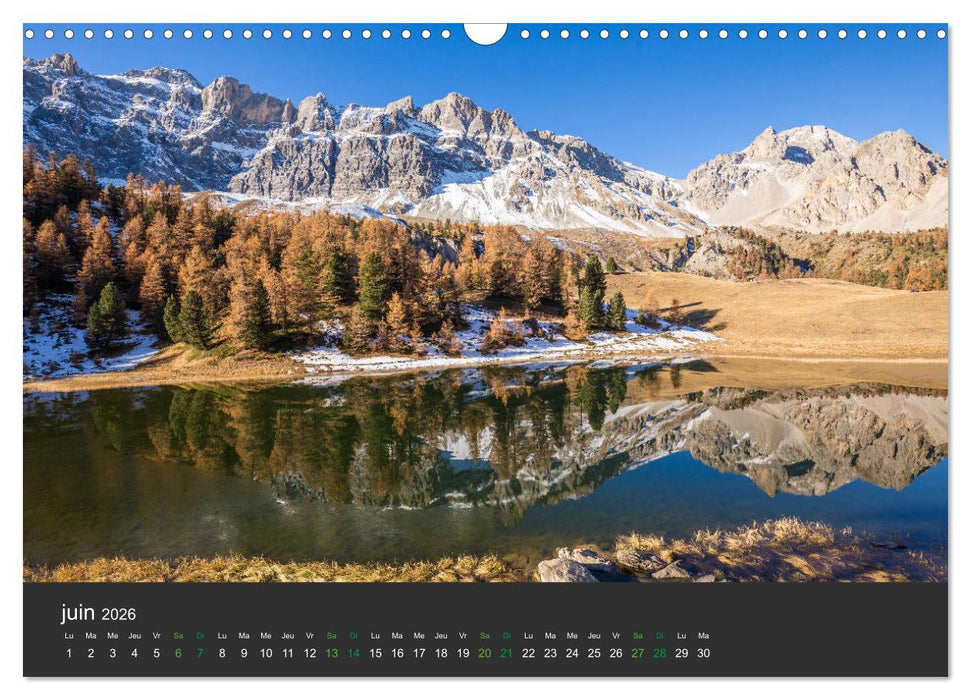 Lacs de montagne. Miroir des cimes (CALVENDO Calendrier mensuel 2026)