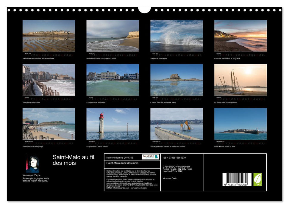 Saint-Malo au fil des mois (CALVENDO Calendrier mensuel 2026)