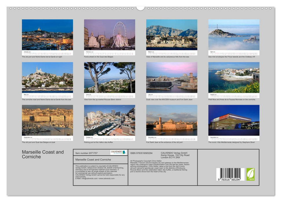 Marseille Coast and Corniche (CALVENDO Premium-Calendar 2026)