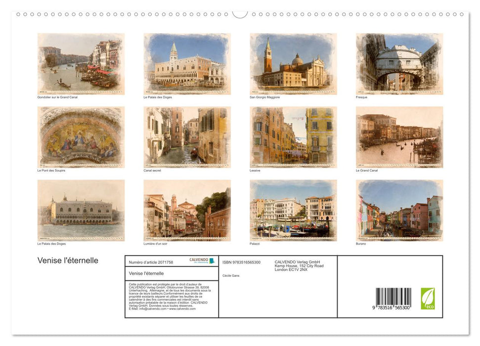 Venise l'éternelle (CALVENDO Calendrier supérieur 2026)