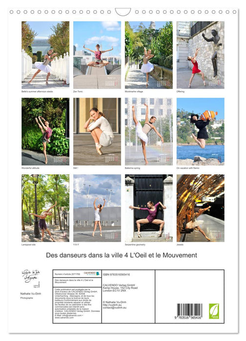 Des danseurs dans la ville 4 L'Oeil et le Mouvement (CALVENDO Calendrier mensuel 2026)