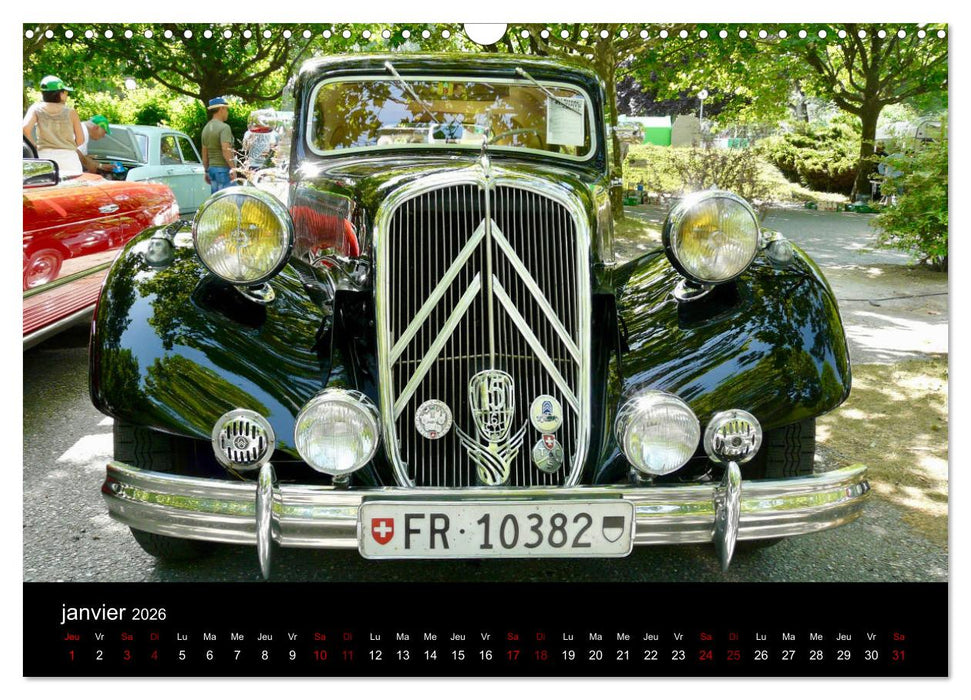 VOITURES VINTAGE (CALVENDO Calendrier mensuel 2026)