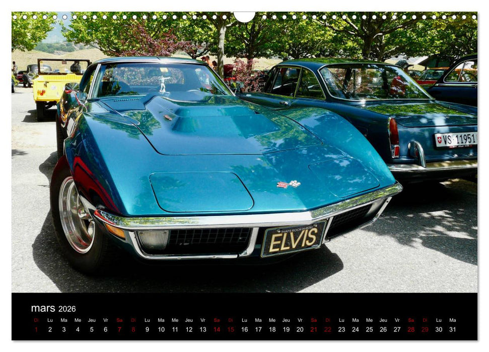 VOITURES VINTAGE (CALVENDO Calendrier mensuel 2026)